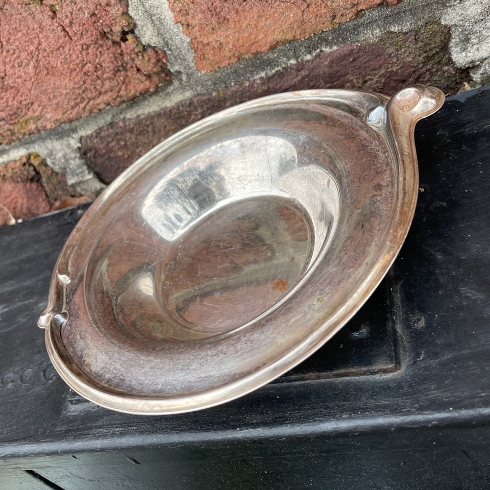 Vintage silver played bowl, travel tray